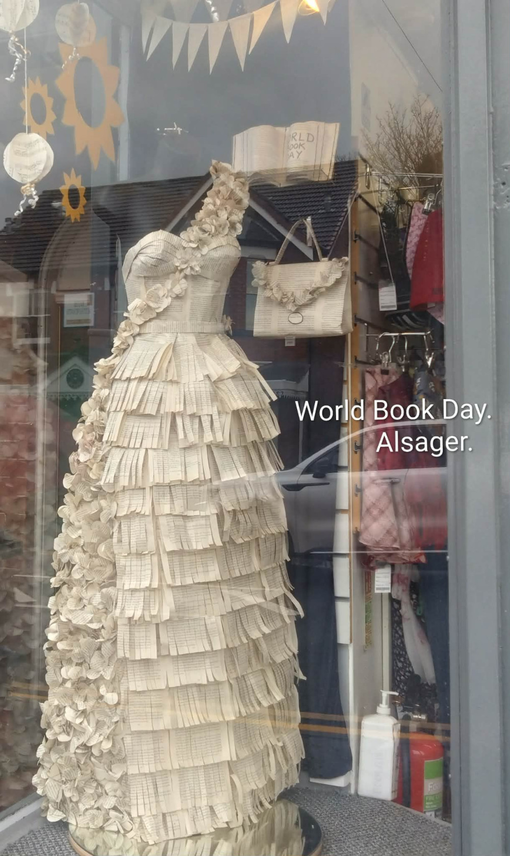 The striking gown and matching handbag is turning heads at the Dougie Mac shop in Lawton Road, Alsager. (Photo: Rita Mason)