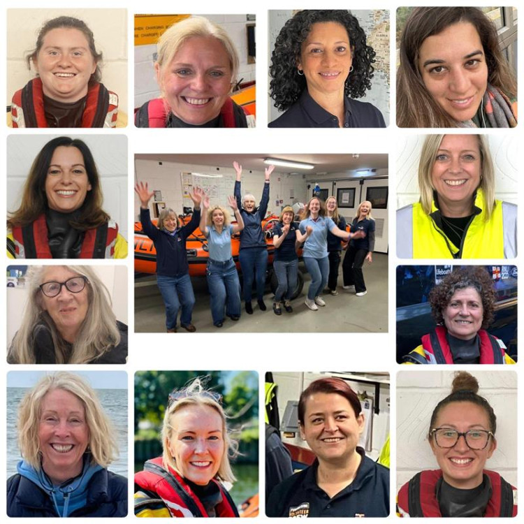 Teddington RNLI's female crew members (Credit: Grace Palmeri/RNLI)
