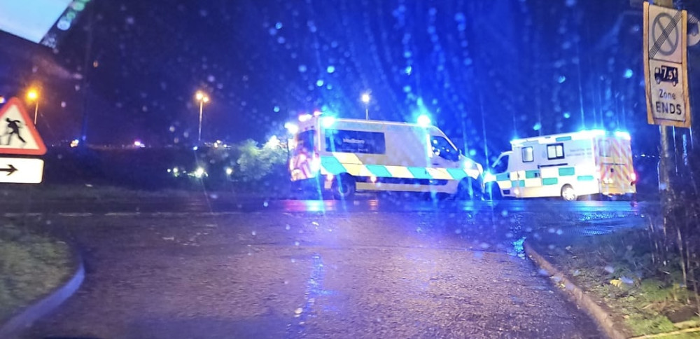 There is a big turnout of emergency vehicles.  