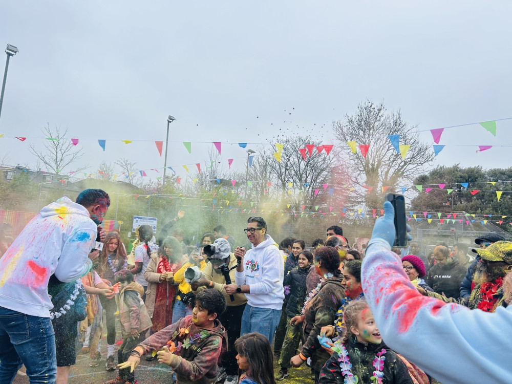 Namaste Kingston's Holi celebrations took place at Hollyfield School in Surbiton (Credit: Tilly O'Brien)
