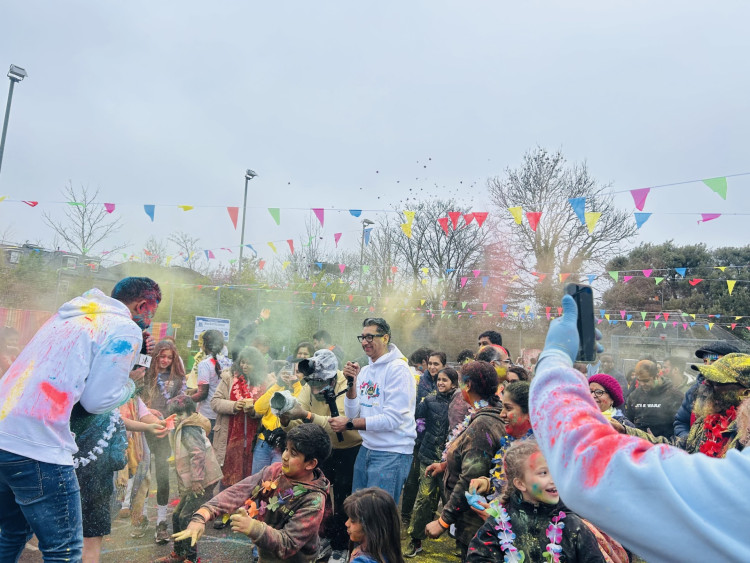 Namaste Kingston's Holi celebrations took place at Hollyfield School in Surbiton (Credit: Tilly O'Brien)