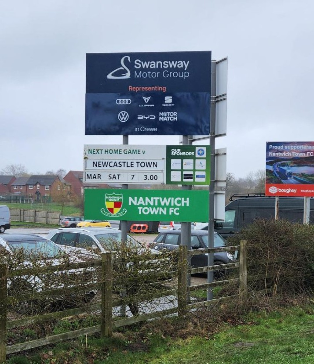Swansway Motor Group, has completed a refresh of its stadium signage at The Swansway Stadium (Photo: Supplied).