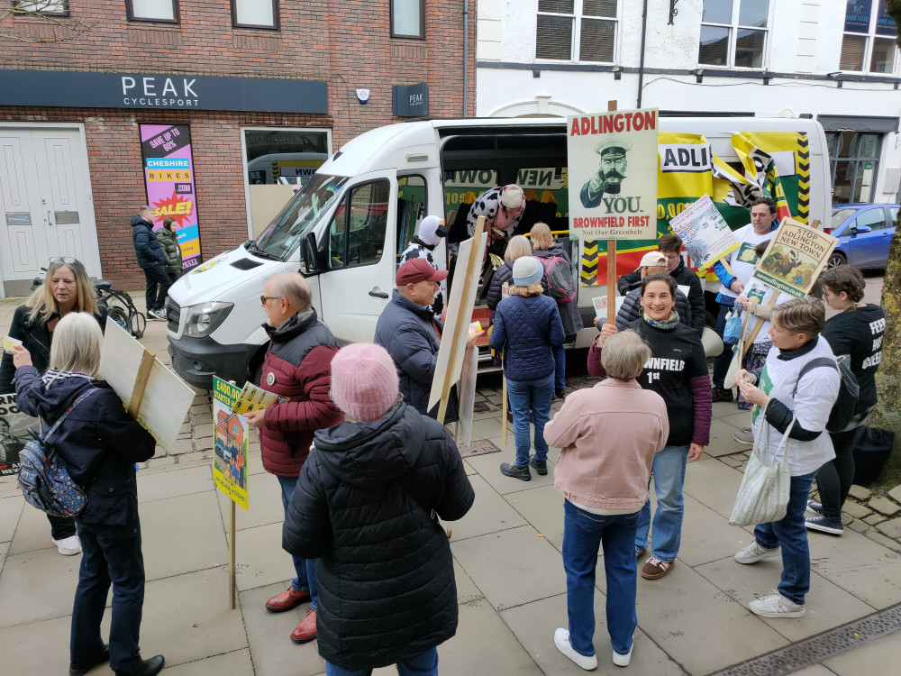 Adlington protestors took their campaign on the road on Saturday, March 7 (Credit: Gekko Media)