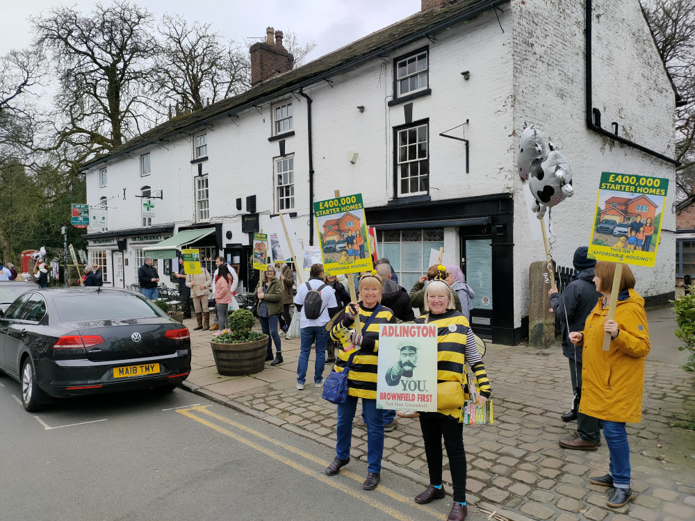 Adlington protestors took their campaign on the road on Saturday, March 7 (Credit: Gekko Media)