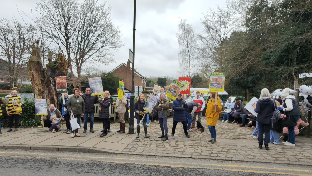 Adlington protestors took their campaign on the road on Saturday, March 7 (Credit: Gekko Media)