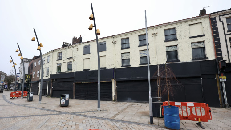 Vacant shops in Parliament Row, Hanley which are set to be demolished (image via Pete Stonier)