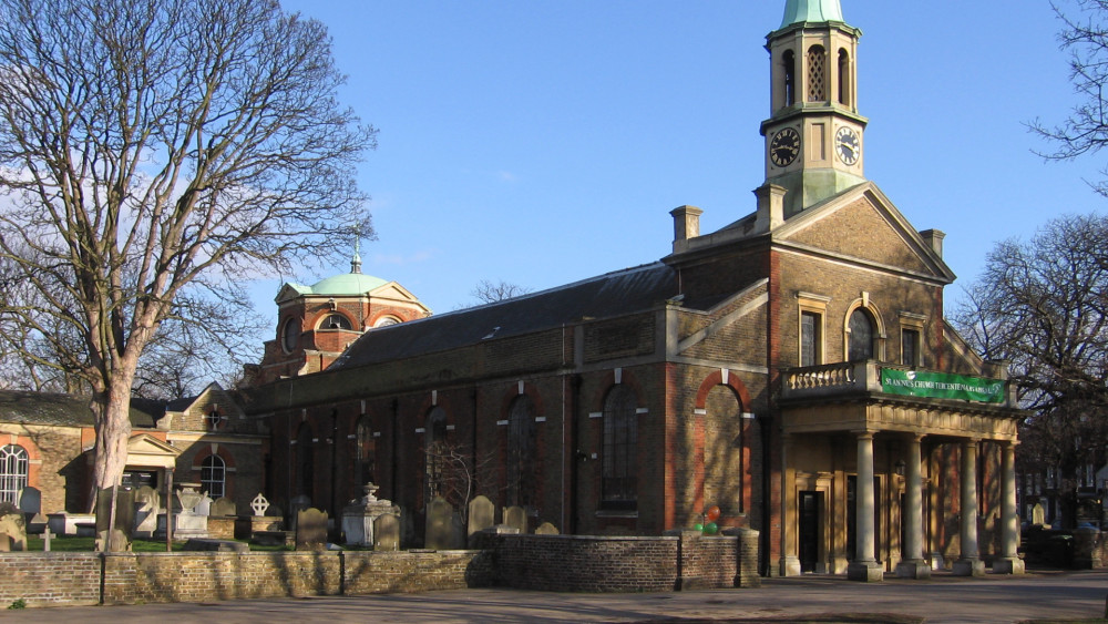 A court heard how the man broke a window and stole candlesticks from St Anne's Church in Kew (credit: MrPanyGoff/Wikimedia Commons).