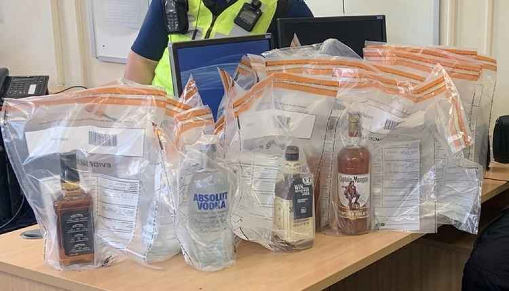 The whisky was recovered from the two shoplifters. Photo: Swadlincote SNT