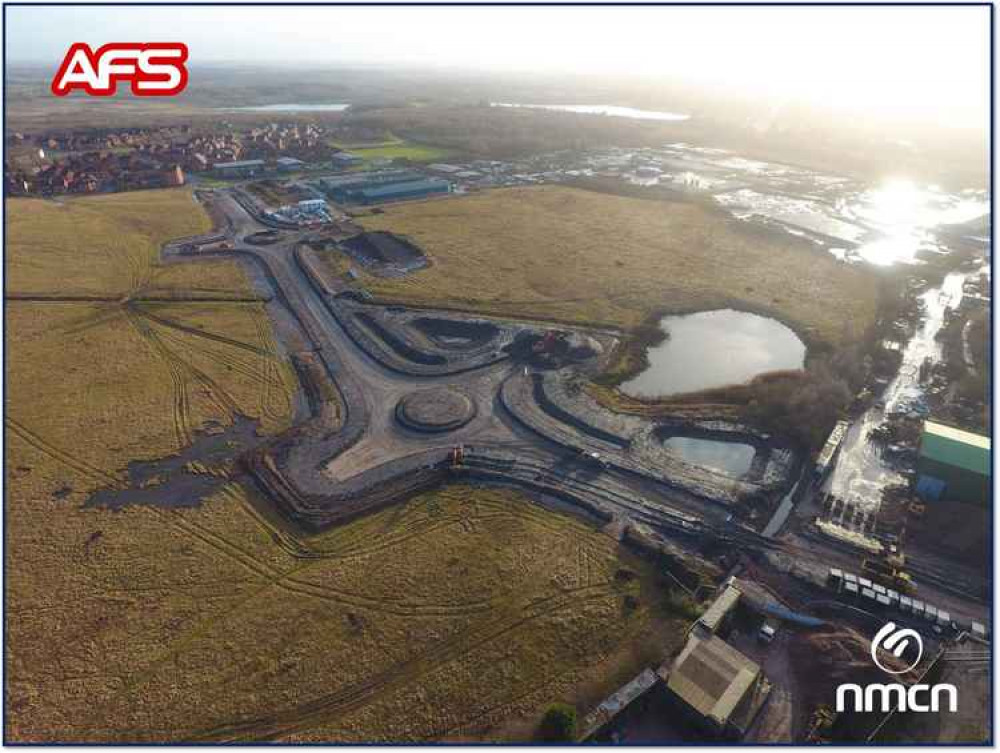 An overhead view of the new road bring built between Woodville and Swad. Photo: nmcn