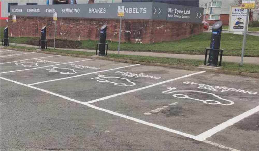 One of the new charging points is at Rink Drive in Swad