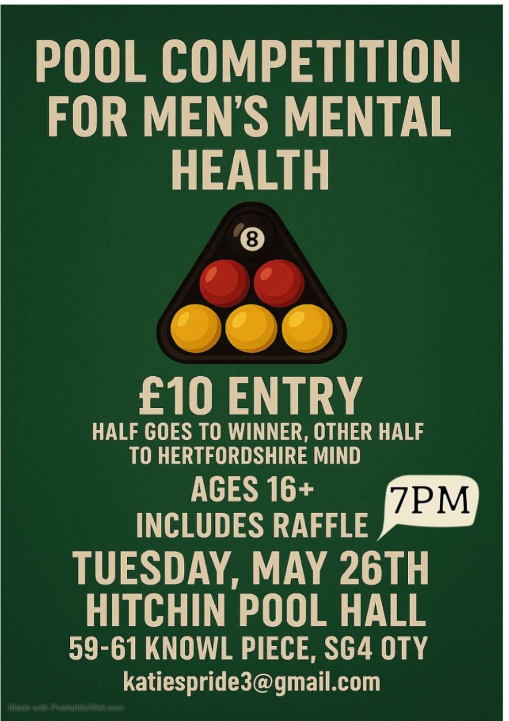 Pool Competition for men's mental health 
