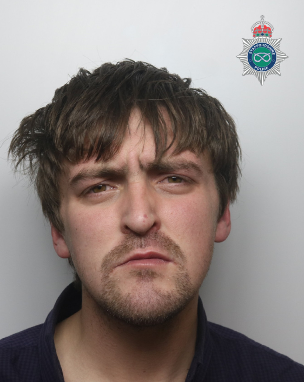 He was arrested at Stafford train station (image via Staffordshire Police)