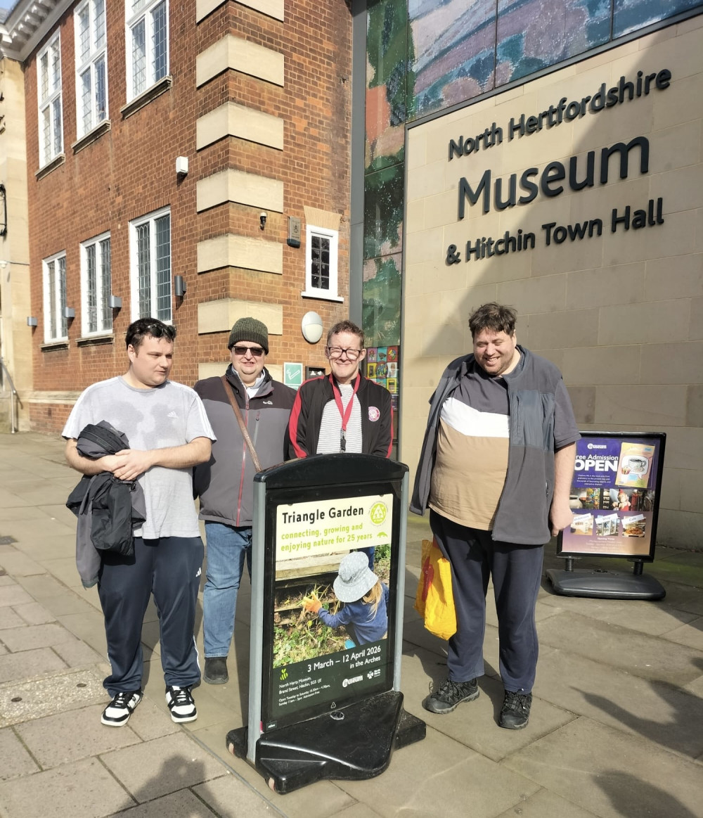 Growing Ability gardeners by the museum in Brand Street, Hitchin