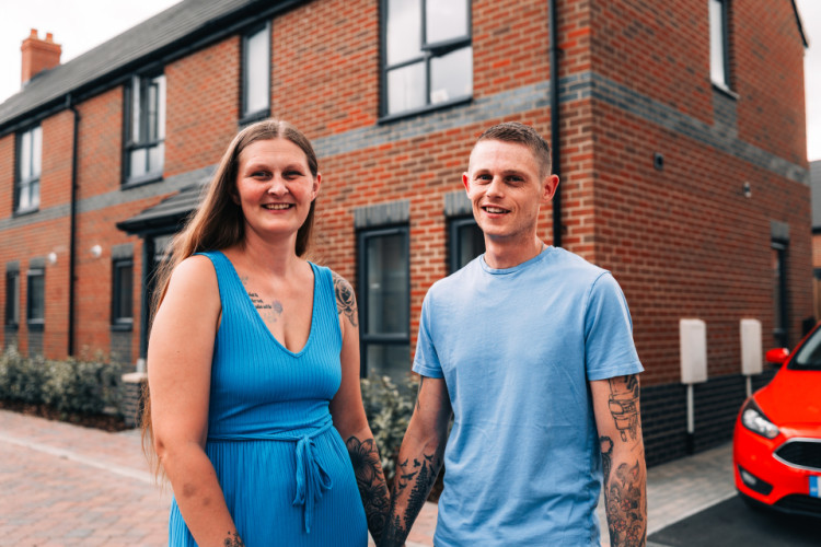 Already settled in at Crewe's new Goddard Street development, couple Jade and Connor (Photo: Guinness Homes). 