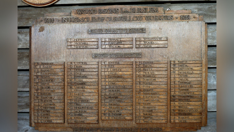 The World War One memorial plaque (image via Wood & Sons)