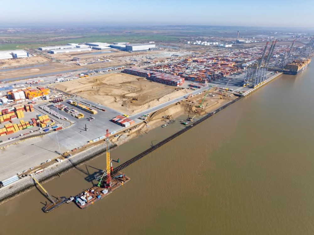 Piling is now complete at the site of Berth Five.