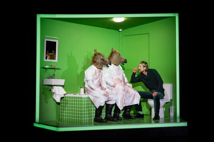 Storyhouse’s Macbeth opens with an immediate jolt, setting the tone for a production that is both inventive and darkly humorous (Image via: Mark Senior)