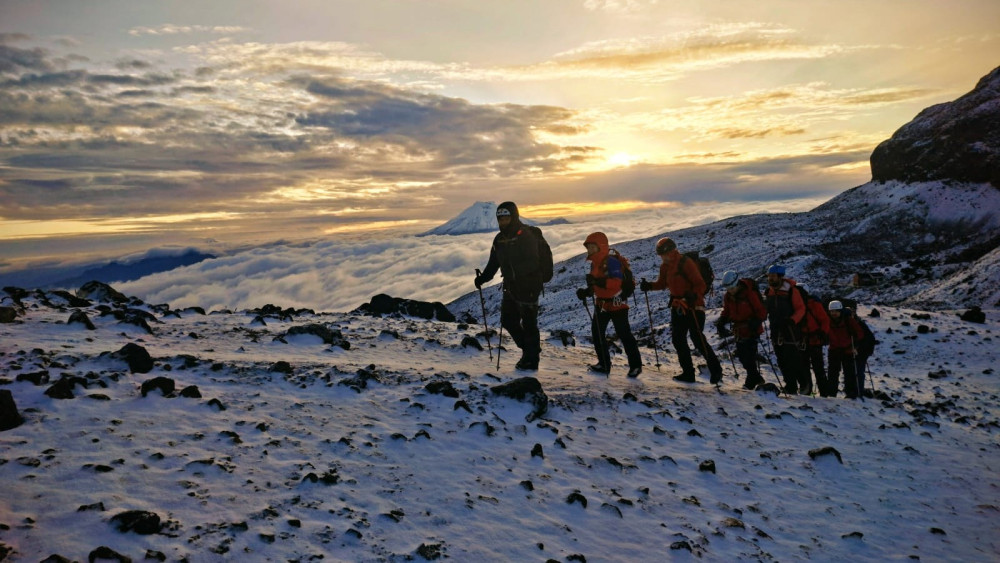 Andrew climbed six volcanoes in Ecuador in January to raise money for Dougie Mac (image via Dougie Mac)