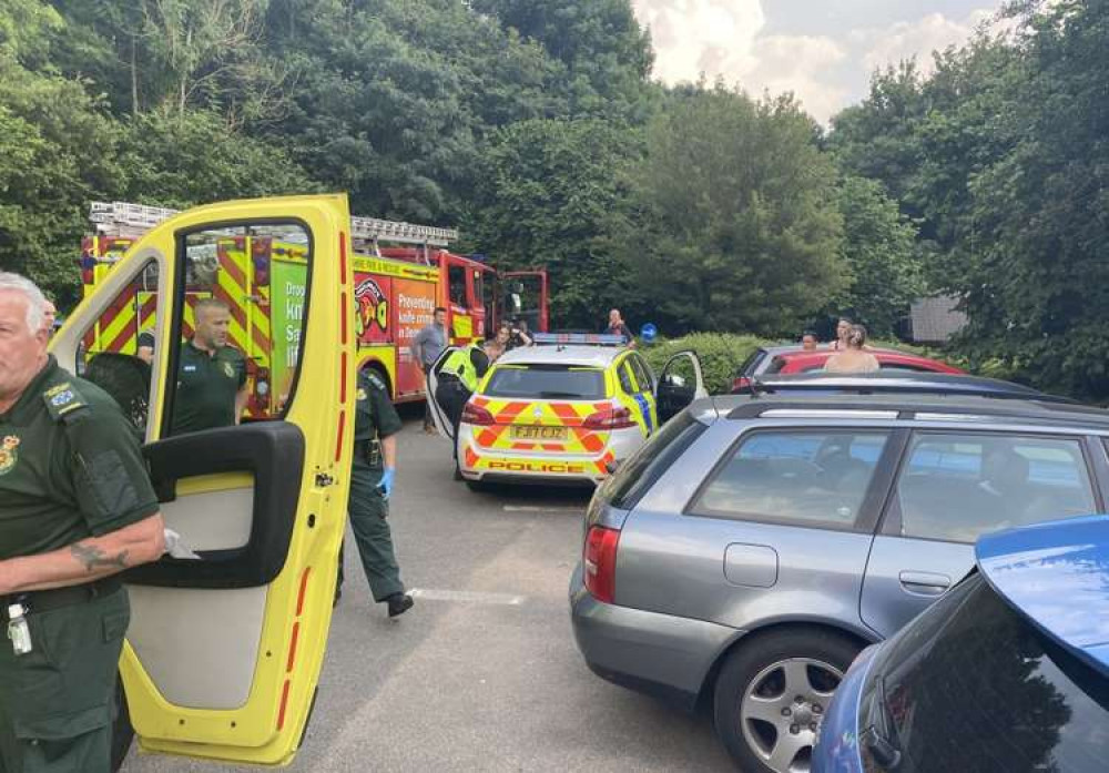 Emergency services rushed to the scene at Foremark when a man was reported missing while at the reservoir. Photos: Swadlincote SNT