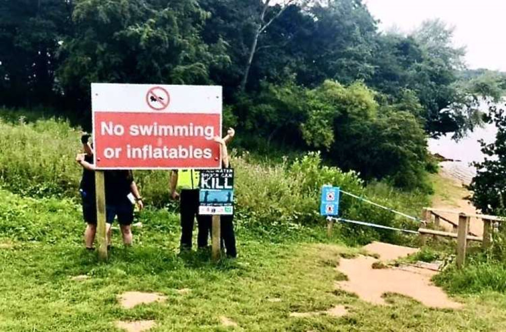 Signs at Foremark show the dangers presented by the water. Photo: Melbourne Police SNT