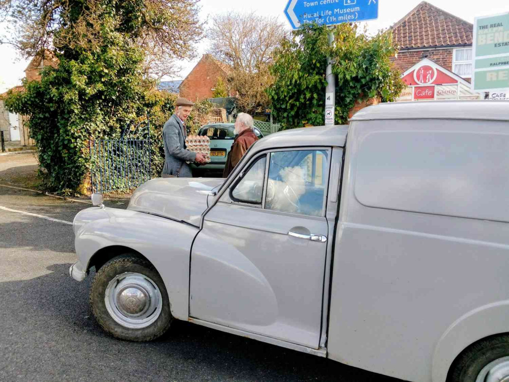 The cherished Morris Minor van of Glastonbury's late Egg Man, Wilfred Peddle, will be exhibited at Somerset Rural Life Museum (Photo: SRLM) 