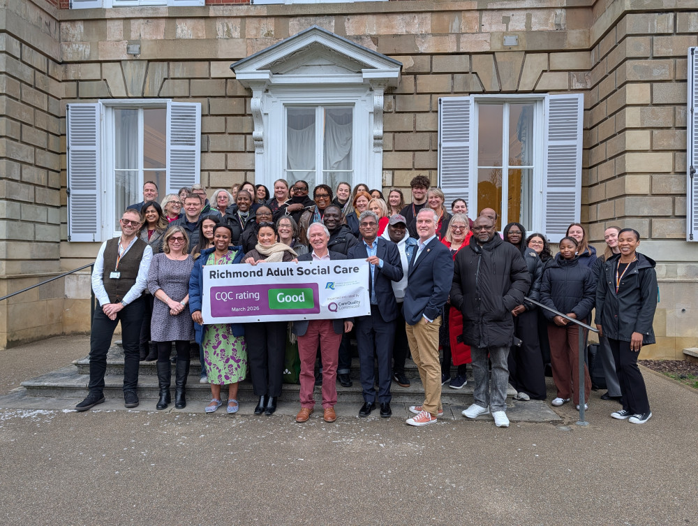 Richmond Council's adult social services team celebrating the "good" rating. (Credit: Richmond Council)