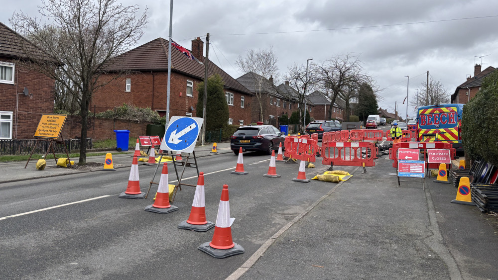 The works at Aylesbury Road, Bentilee are expected to last for approximately five weeks (image via Nub News)