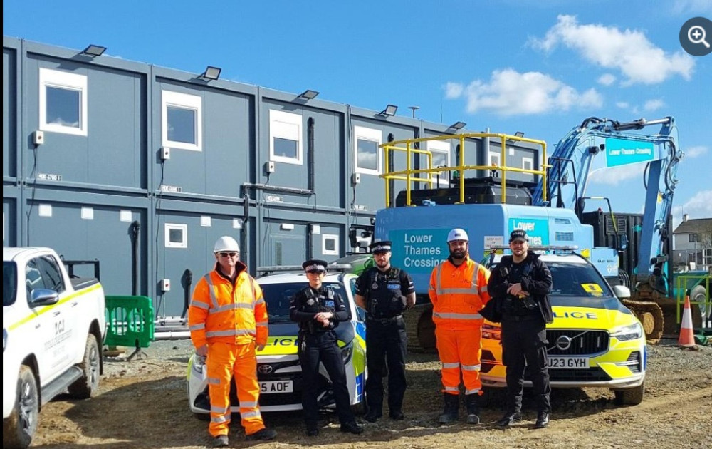 Police at one of the LTC sites.