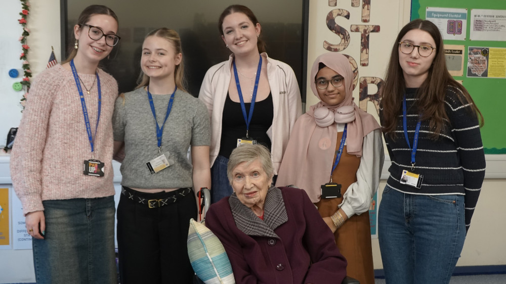 Maureen Smith visited Tolworth Girls’ School & Sixth Form 86 years after her education was abruptly halted in September 1939 (Credit: Royal Star & Garter)