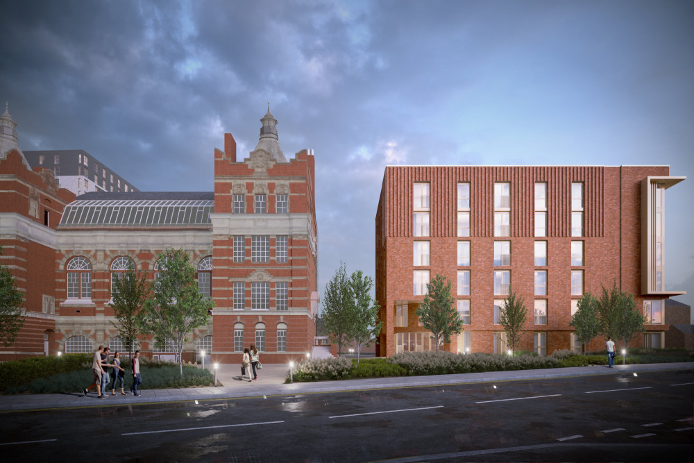 Apartments are now up for sale off-plan in the Bosden building at Stopford Park, a new development based on Greek Street and Wellington Road South (Image via SMBC planning portal)