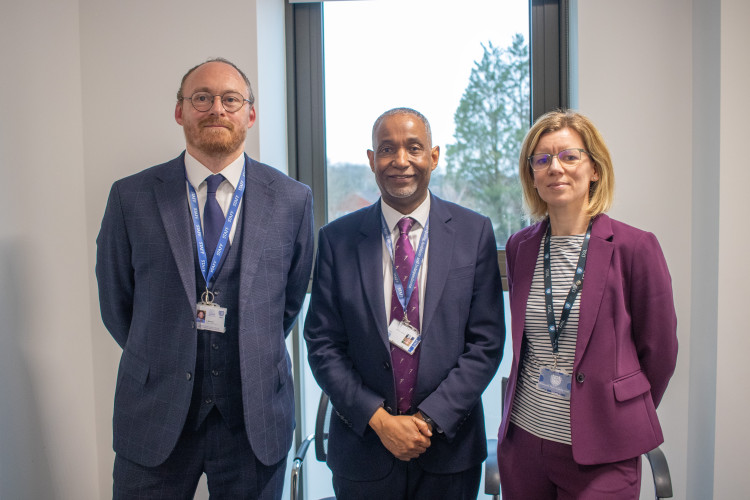 From left - Simon Bennett (Kenilworth School), Hayden Abbott (KMAT CEO) and Deborah Talbot (Westwood Academy)