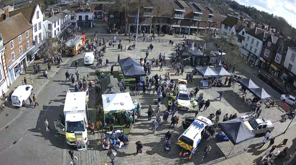 Sun & Sirens out in the Town Square on Saturday 