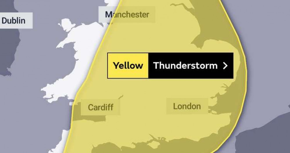 The yellow warning is in place for Saturday