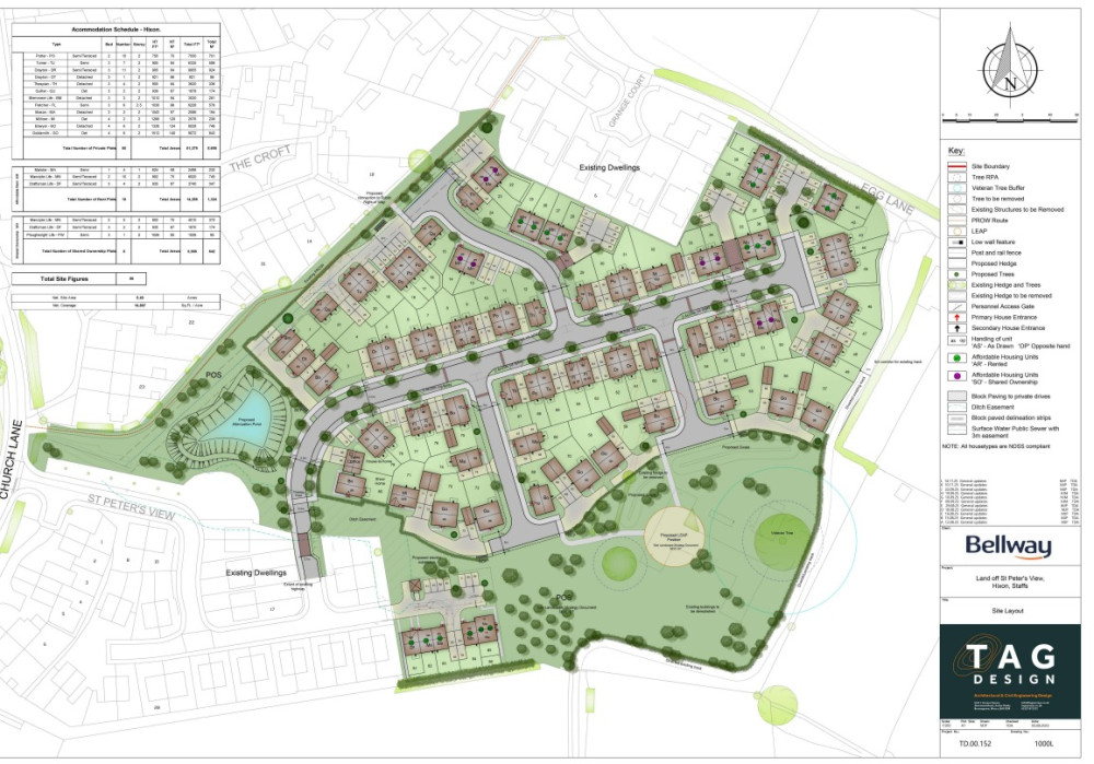 A proposed site layout submitted to Stafford Borough Council (image via Stafford Borough Council)