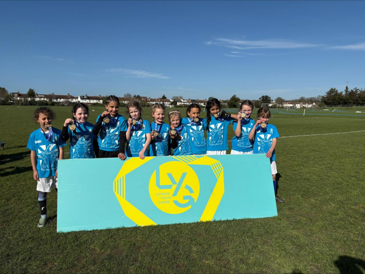 Coombe Hill Juniors' champions showing off their medals at the London Youth Games (Image supplied)