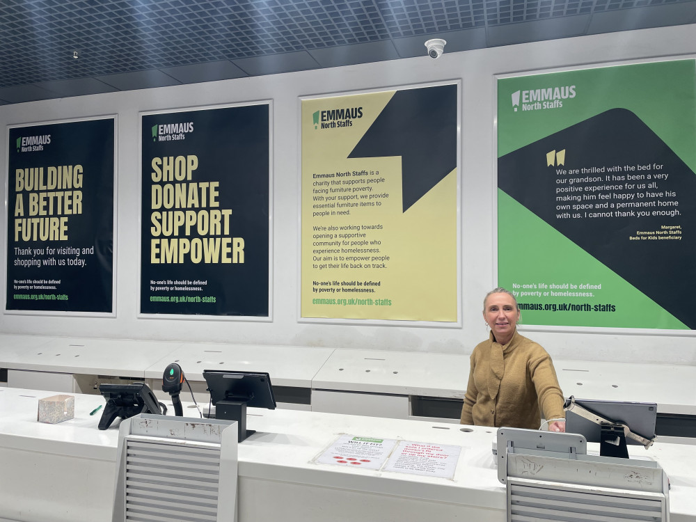 Shop General Manager at Emmaus North Staffs, Tish Cooke (image via Sonya Farrall)