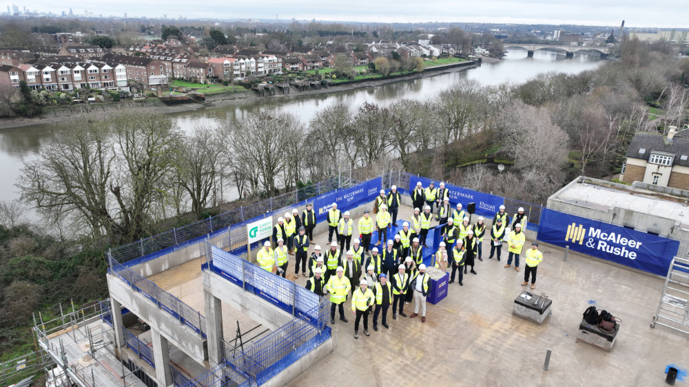 Developers behind The Watermark marked a 'topping out' milestone on Melliss Avenue (credit: Elysian Residences).