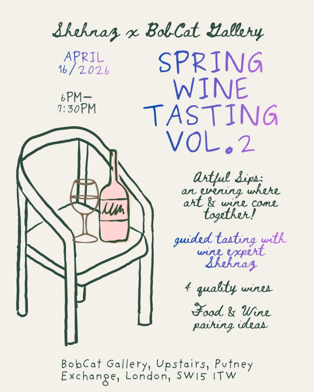 Artful Sips - Spring Wine Tasting at BobCat Gallery