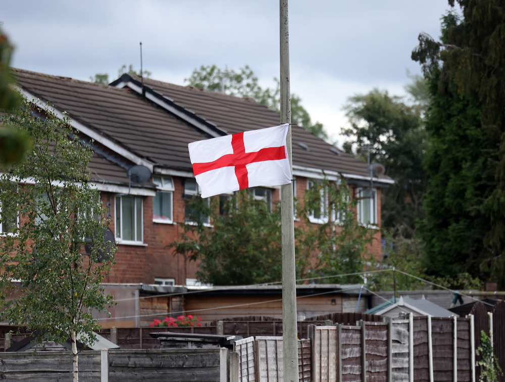 A Stockport Council spokesperson said a 'small number of flags' had been removed as they had slogans written on them or had posed a safety risk (Image - Sean Hansford)