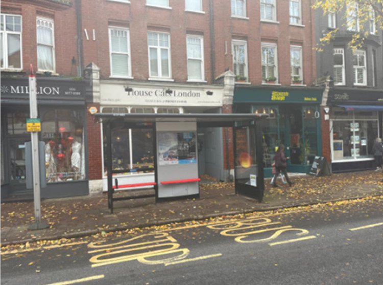 The proposed bus shelter is located outside  32-34 High Street, Teddington (Credit: JCDeaux provided in Richmond Council planning application documents)