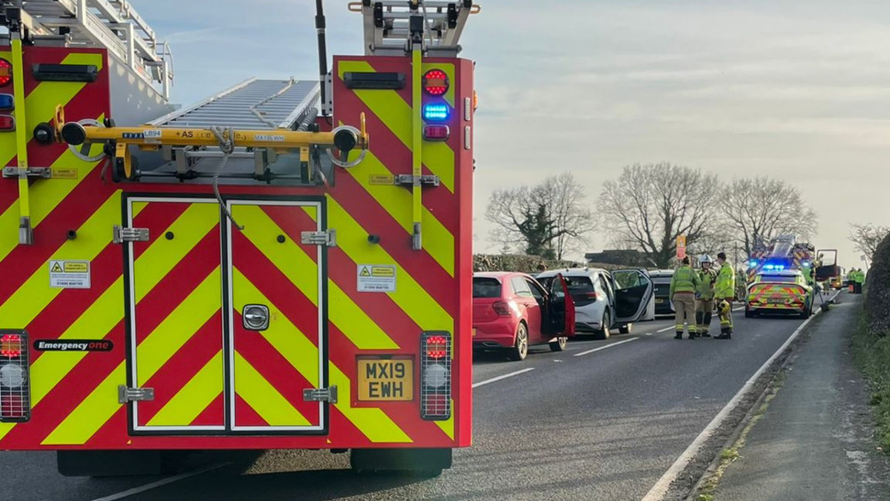 Emergency services at the scene on Thursday, March 19 (Credit: Warren Nesbit)