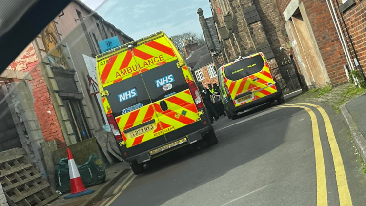 Emergency services were called to Cross Street in Congleton on Friday, March 20 (Credit: Kelly Beattie)