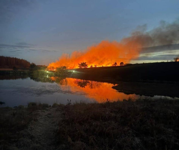 Fire crews from across Somerset responded to a massive outdoor fire near Priddy on Friday, March 20, 2026, with 10 pump appliances tackling the blaze (Photo: Street Fire Station) 
