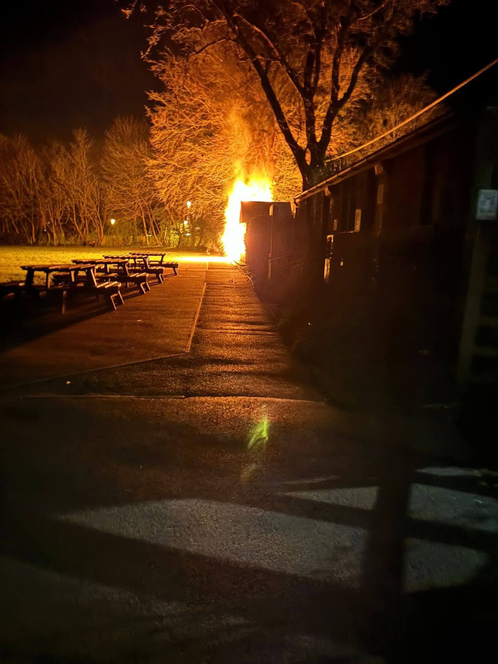 Following a fire on 22 March at Collett Park Cafe, Shepton Mallet community, local tradespeople, and donors rallied to support repairs, raising over £700. (Photo: Shepton Mallet Fire Station) 