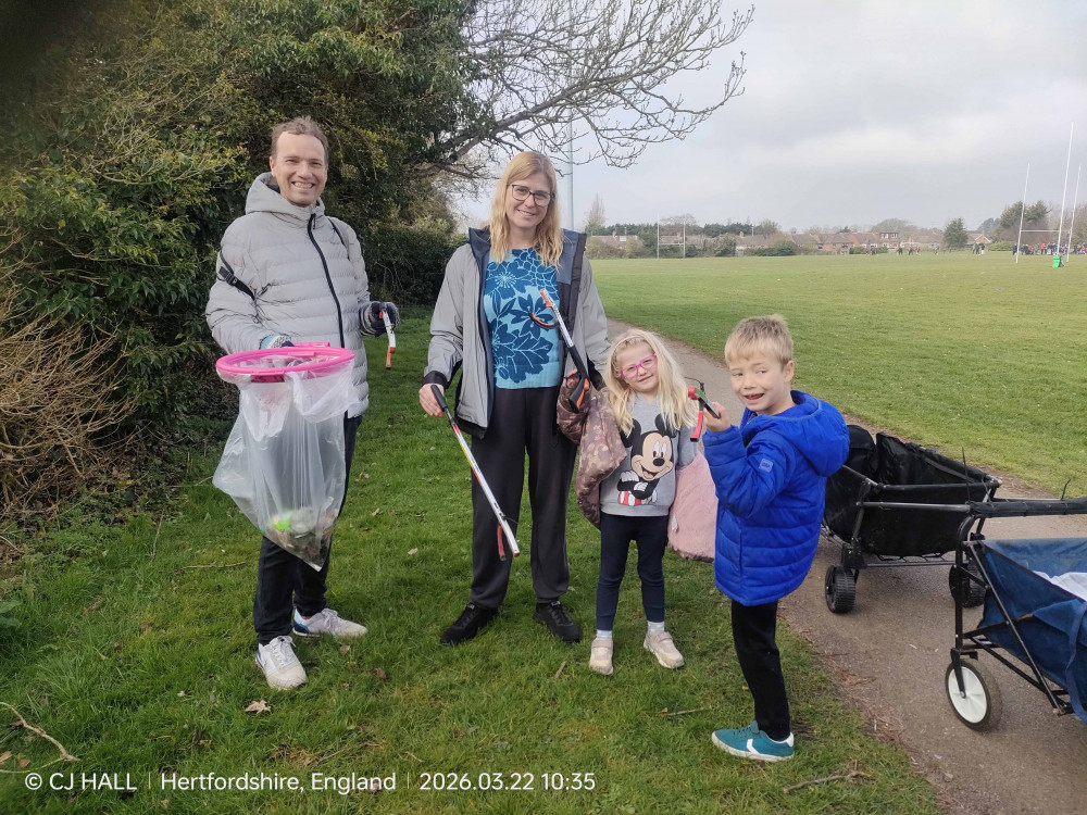 Some of the group working with Chris Hall on King George's playing fields