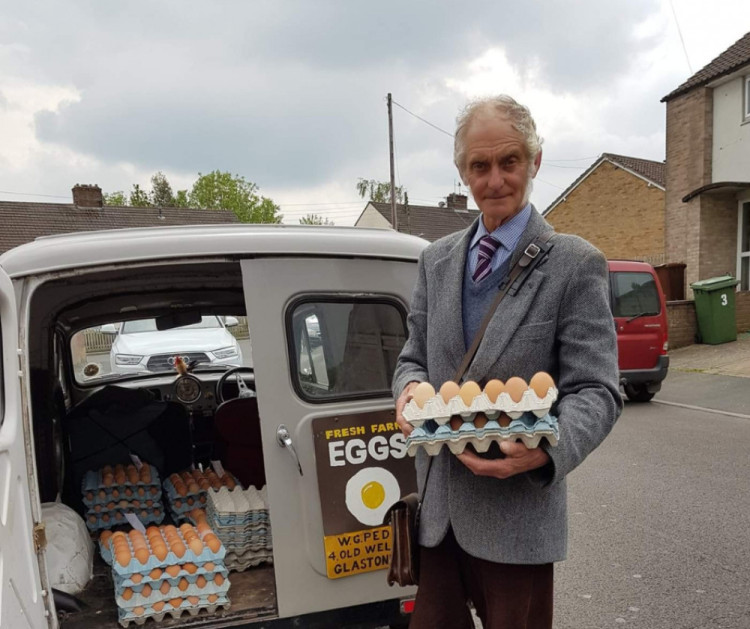 Glastonbury's iconic egg man, Wilf Peddle, has been honoured in Parliament. (File photo) 