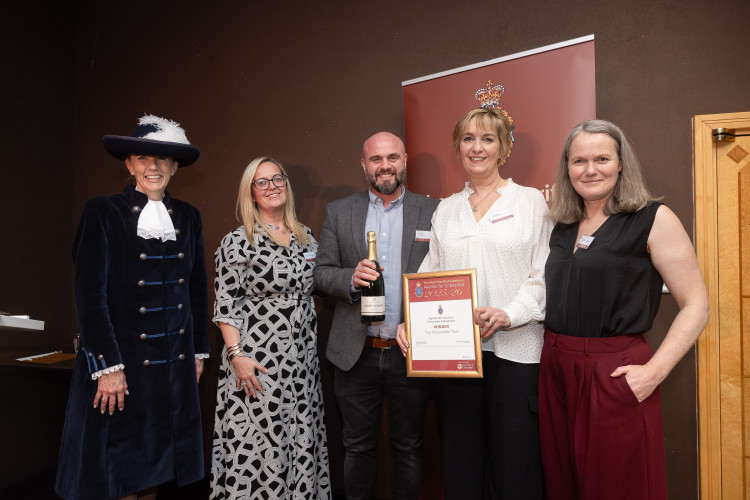 High Sherriff of Cheshire Joëlle Warren MBE DL with CEO of Cheshire Community Foundation Mel Sproston, Rossendale Trust's head of day opportunities Jason Blythe, WorkTaste coach Sarah Burke and Debbie Smith from Cheshire Community Foundation (Credit: Supplied)(Credit: Supplied)