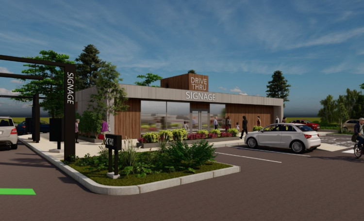 Plans have been submitted for a new drive-thru coffee shop in the Morrisons car park on Stockport Road West in Bredbury (Image via SMBC planning portal)