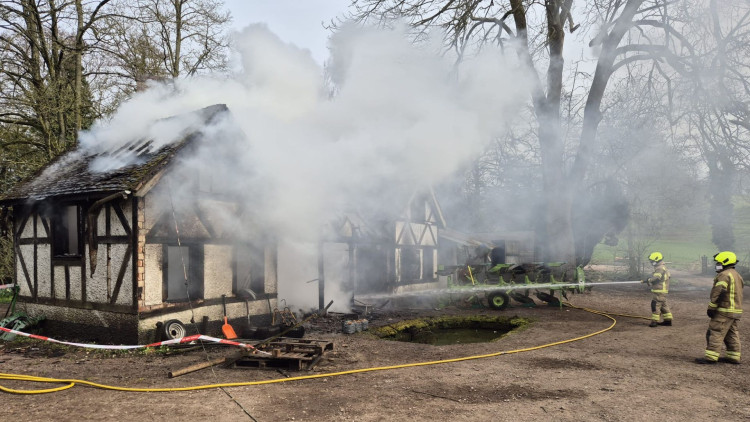 Fire crews at the scene (image via Staffordshire Fire and Rescue Service)