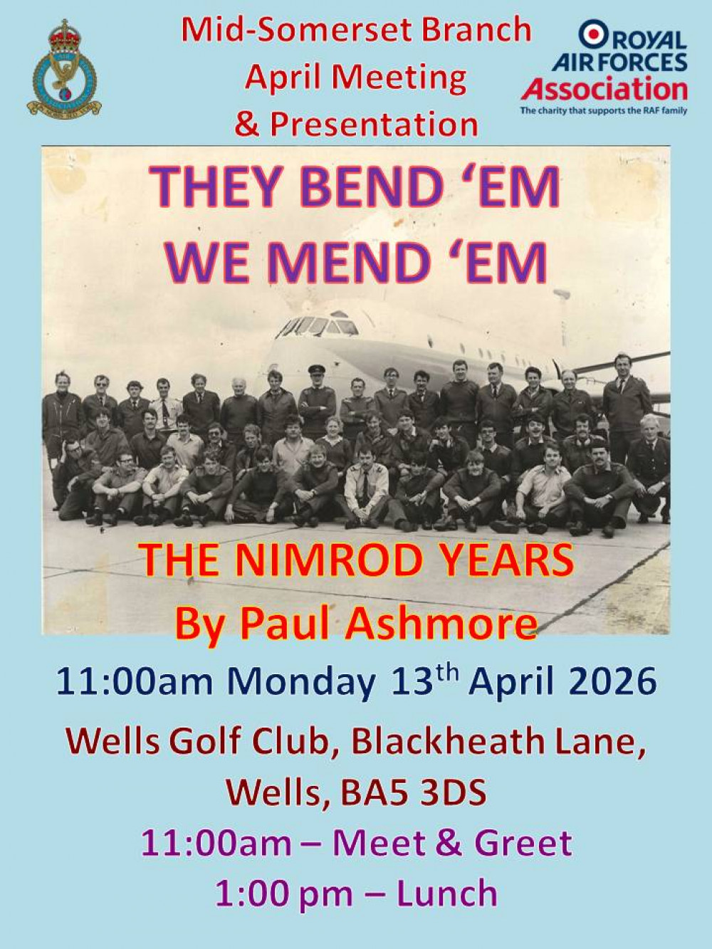 Royal Air Forces Association Mid-Somerset Branch Meeting 13th April